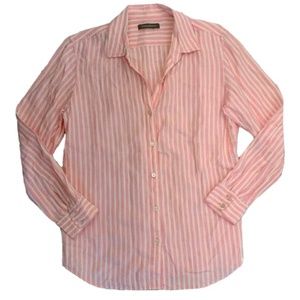 Tommy Bahama Linen Striped Pink Button Down Shirt XL